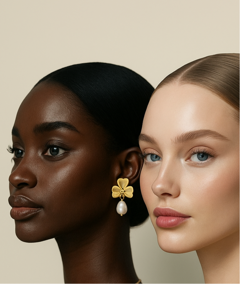 Baroque pearls EARRINGS, 18K GOLD PLATED STEEL