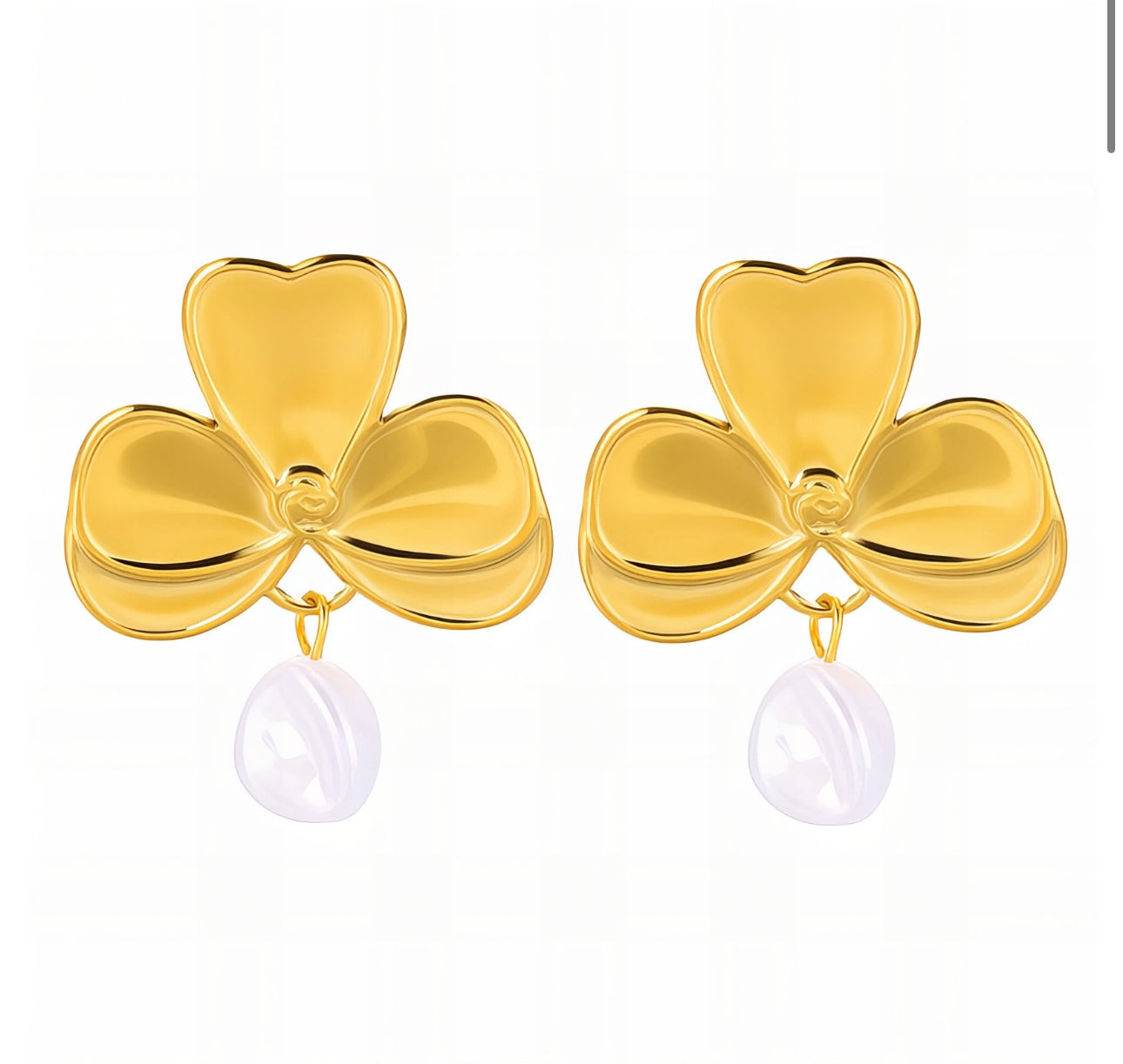 Baroque pearls EARRINGS, 18K GOLD PLATED STEEL