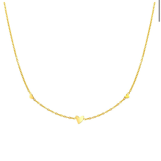 HEART NECKLACE, 18K GOLD PLATED STEEL