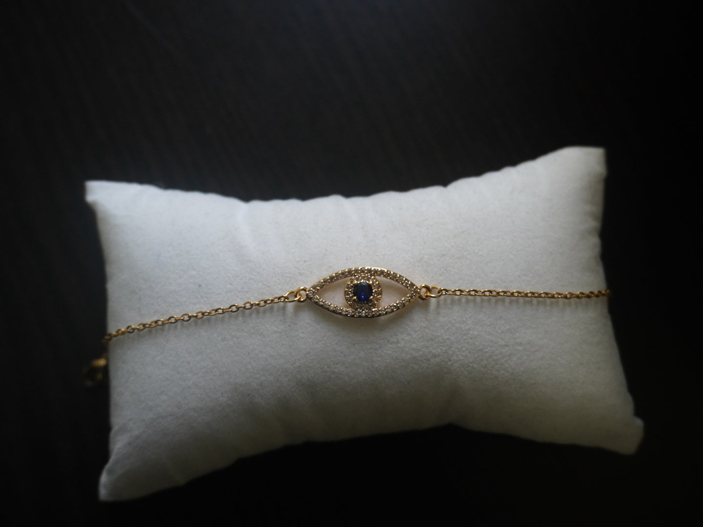 EVIL EYE" BRACELET, 18K GOLD PLATED STEEL